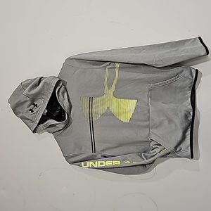 Boys Large Under Armour Cold Gear Grey & Volt Green Hoodie